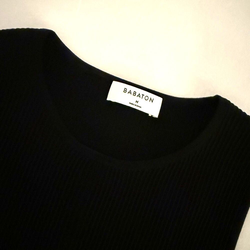 Aritzia Babaton Sculpt Knit Racer High Neck Crop Tank Black Compressive Size M - Picture 3 of 6